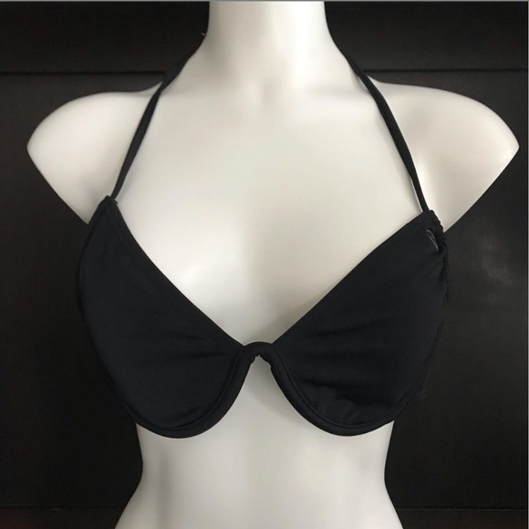 Billabong solid black underwire halter bikini top - Picture 2 of 5